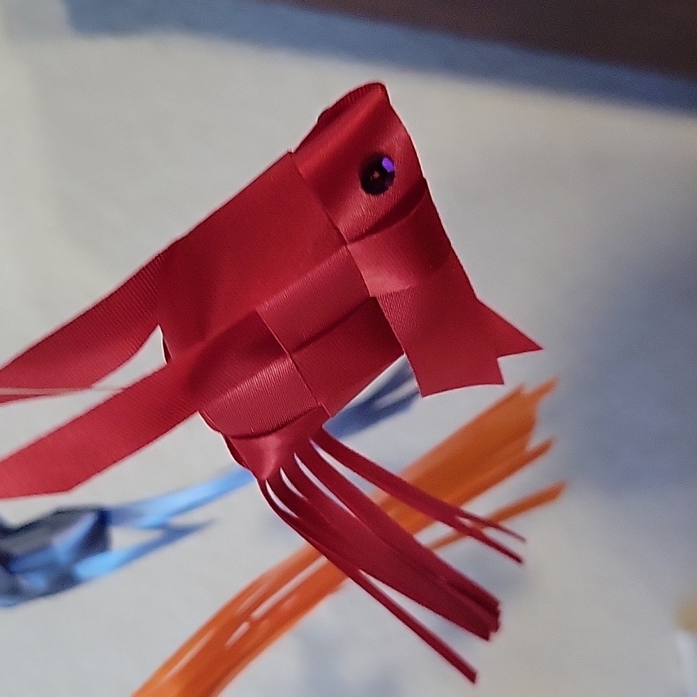 Colorful Baby Ribbon Fish Mobile Handmade - Picture 11 of 15
